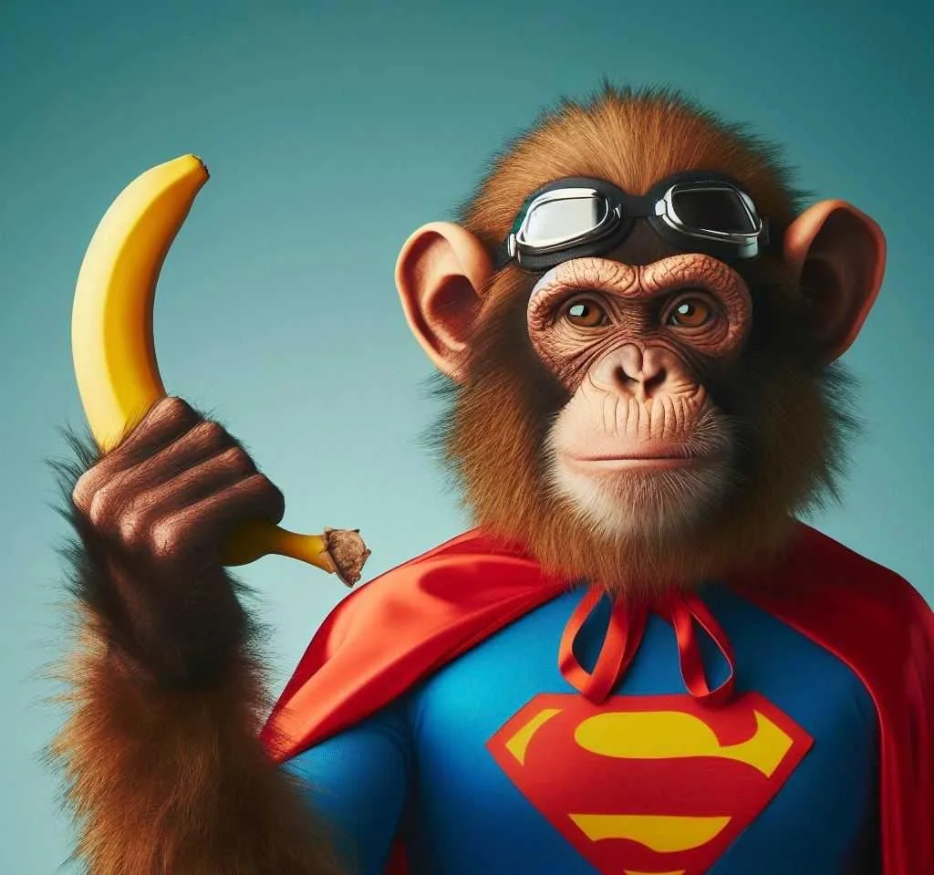 120+ Goofy Ahh Monkey Pictures & GIFs 27 Goofy ah monkey wearing superman costume