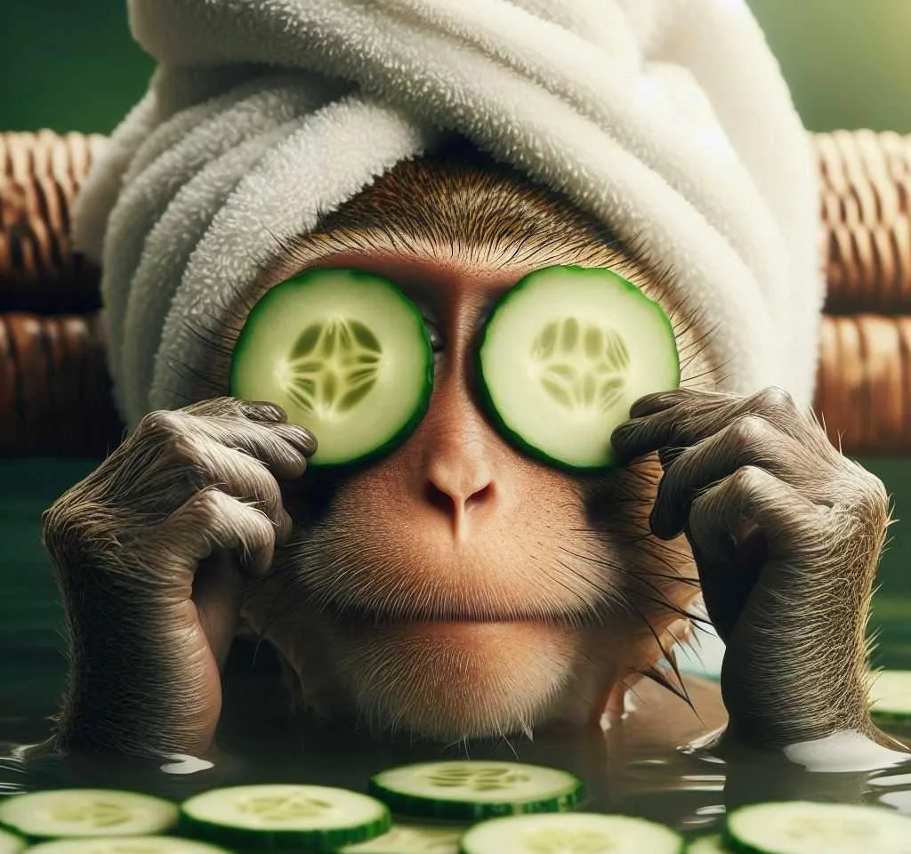 120+ Goofy Ahh Monkey Pictures & GIFs 53 Monkey having skincare