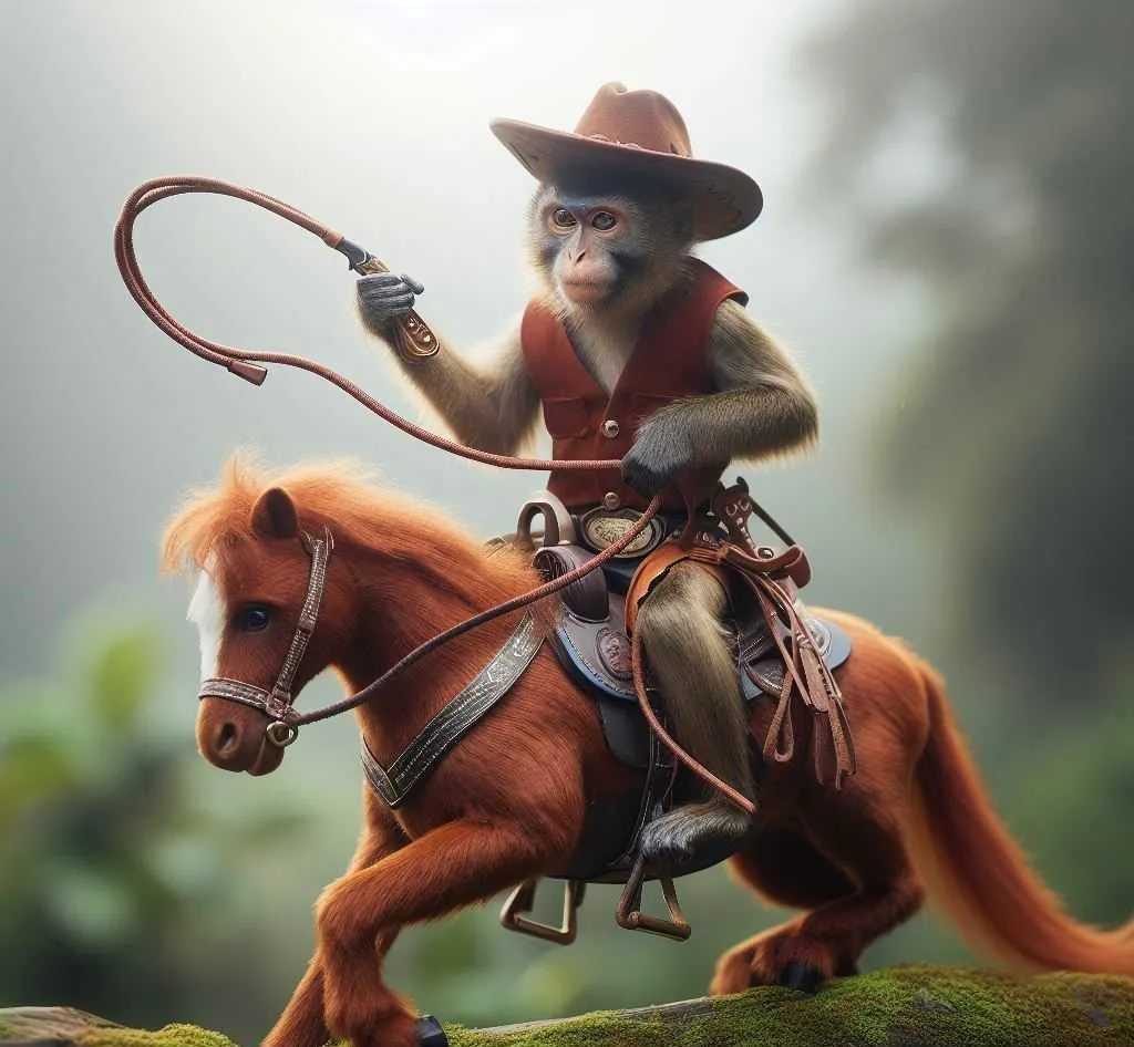 120+ Goofy Ahh Monkey Pictures & GIFs 54 monkey having ride on horse