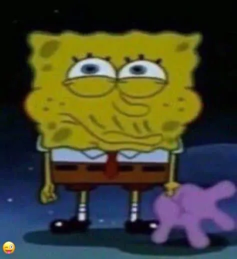 Goofy ahh Spongebob Pictures 3 An animated character, Goofy Ahh SpongeBob SquarePants, appears with a distorted face and holding a pink object..